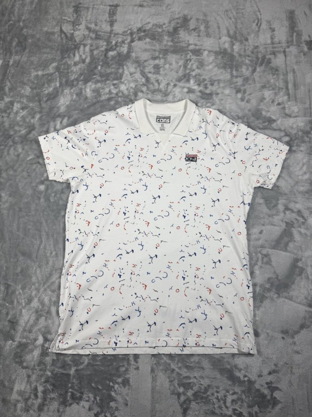 Converse Polar Shirt Men's XL White All Over Print Skateboarding Graphic Tee